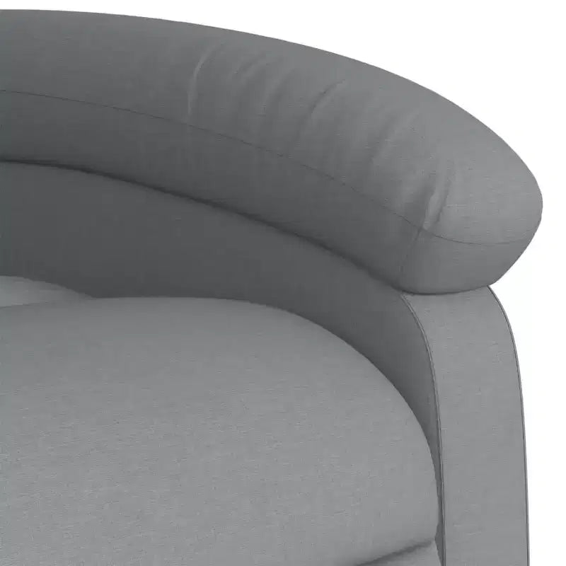 vidaXL Fauteuil inclinable de massage en tissu gris clair, métal, bois d'ingénierie - Gris clair à dossier inclinable manuel avec massage