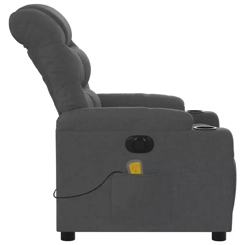 vidaXL Fauteuil inclinable de massage électrique gris foncé