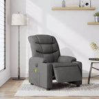 vidaXL Fauteuil inclinable de massage électrique gris foncé