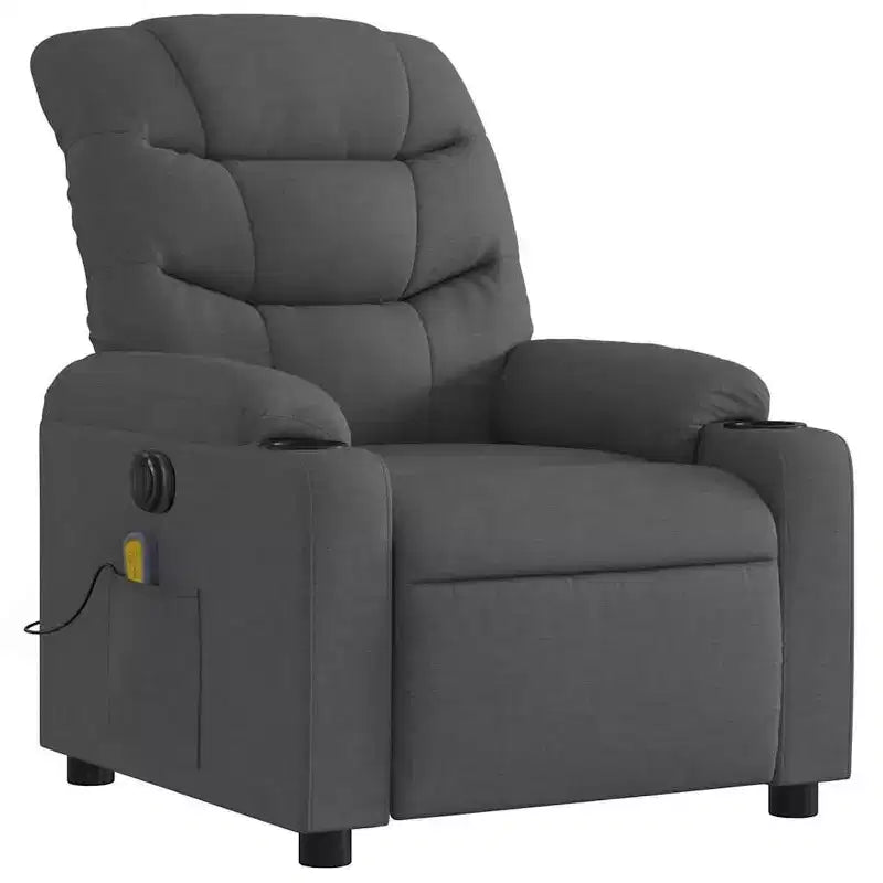 vidaXL Fauteuil inclinable de massage électrique gris foncé