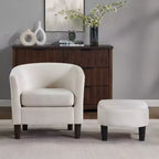 Fauteuil d'appoint en velours avec ottoman, fauteuil club moderne pour salon, chambre à coucher, gris