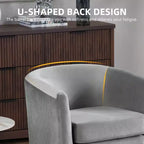 Fauteuil d'appoint en velours avec ottoman, fauteuil club moderne pour salon, chambre à coucher, gris