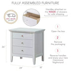Table de chevet Hammond de HomeStock - 66 cm (H) x 61 cm (l) x 46 cm (P), tiroir et finition chêne durable