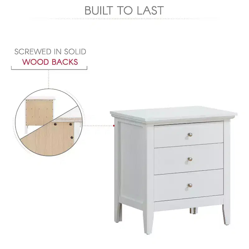 Table de chevet Hammond de HomeStock - 66 cm (H) x 61 cm (l) x 46 cm (P), tiroir et finition chêne durable