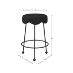 Meridian Furniture, Tabouret de comptoir Fleur en tissu noir