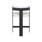 Meridian Furniture, Tabouret de comptoir Romeo en cuir végétalien crème, lot de 2