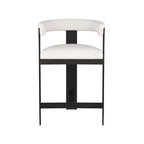 Meridian Furniture, Tabouret de comptoir Romeo en cuir végétalien crème, lot de 2