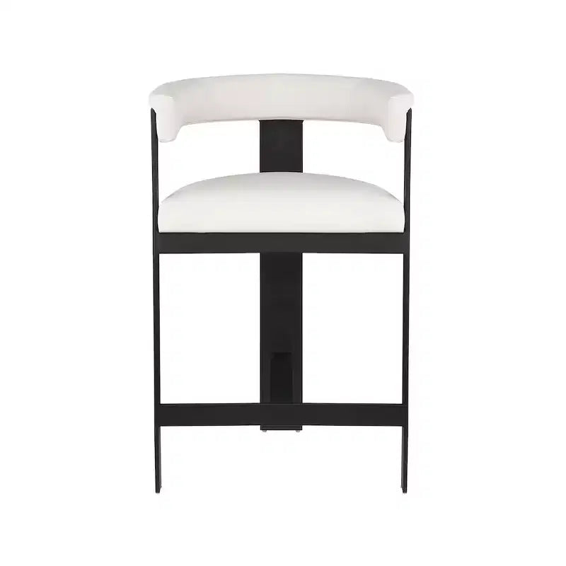 Meridian Furniture, Tabouret de comptoir Romeo en cuir végétalien crème, lot de 2
