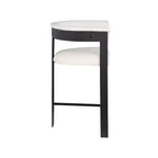 Meridian Furniture, Tabouret de comptoir Romeo en cuir végétalien crème, lot de 2