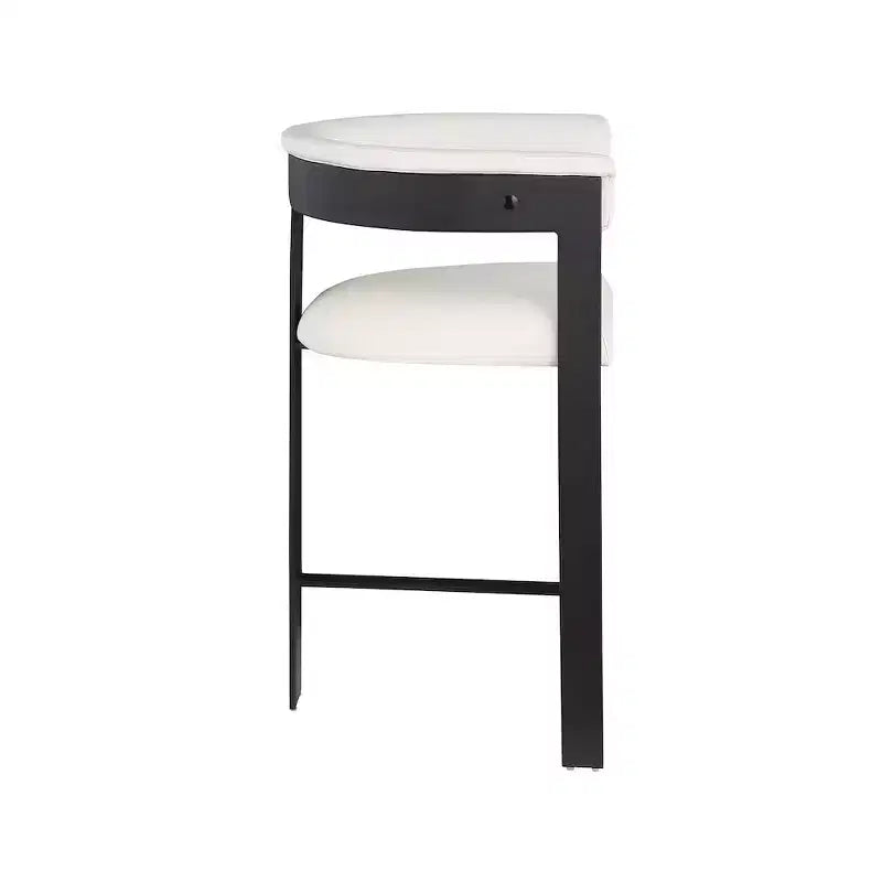 Meridian Furniture, Tabouret de comptoir Romeo en cuir végétalien crème, lot de 2
