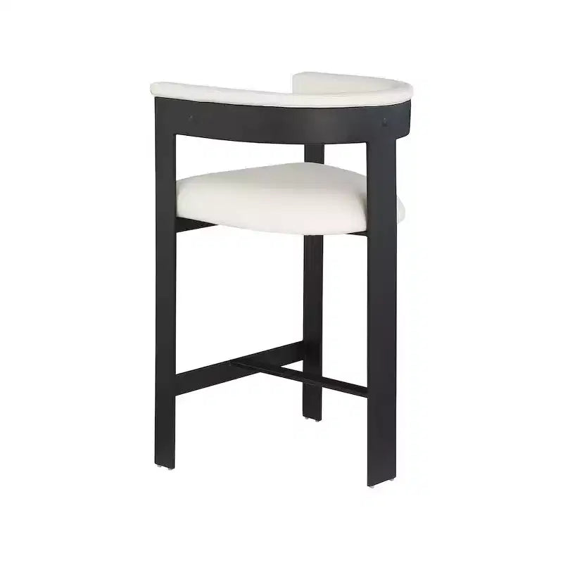 Meridian Furniture, Tabouret de comptoir Romeo en cuir végétalien crème, lot de 2
