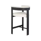 Meridian Furniture, Tabouret de comptoir Romeo en cuir végétalien crème, lot de 2