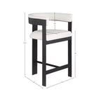 Meridian Furniture, Tabouret de comptoir Romeo en cuir végétalien crème, lot de 2