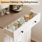 Meuble de buffet de 75 cm avec étagères réglables, armoire de bar à café polyvalente en bois blanc avec portes pour le rangement de la salle à manger et le garde-manger de la cuisine