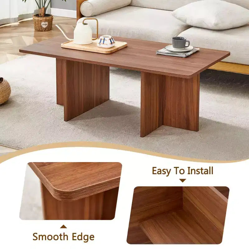 Table basse Okak, table d'appoint multi-surfaces en MDF pour salon, chambre et bureau, finition résistante aux rayures