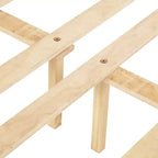 Lit en bois de pin MATEERTY Queen avec pied de lit à panneaux, deux pieds de support de longeron de lit et pieds de support de plateforme centrale, marron