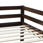 MATEERTY Lit superposé double en bois massif avec échelle, plateformes de lit supérieure et inférieure fabriquées avec des lattes renforcées Marron