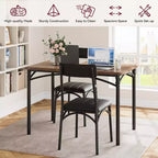 Ensemble table de cuisine rectangulaire 5 pièces GustoWave, avec chaises rembourrées
