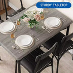 Ensemble table de cuisine rectangulaire 5 pièces GustoWave, avec chaises rembourrées