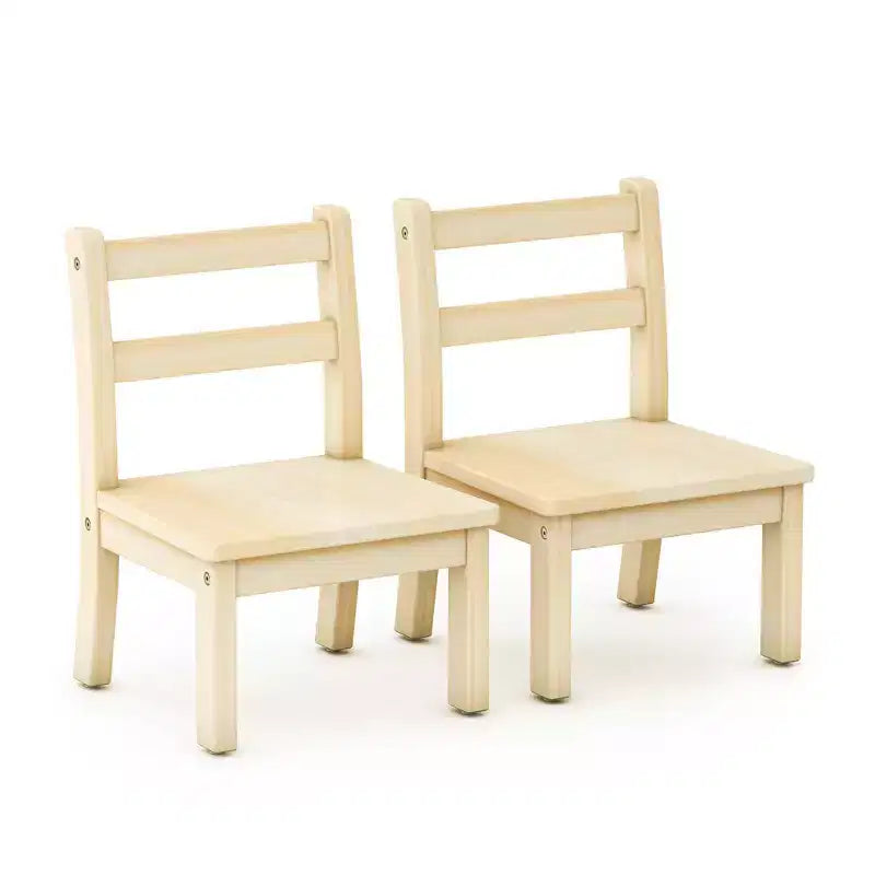 Guidecraft EdQ Ensemble de 2 chaises en bois dur pour enfants - Naturel : chaise en bois pour les tout-petits de 1 à 2 ans | Mobilier pour enfants pour salle de jeux, école maternelle, sièges de garderie
