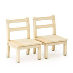 Guidecraft EdQ Ensemble de 2 chaises en bois dur pour enfants - Naturel : chaise en bois pour les tout-petits de 1 à 2 ans | Mobilier pour enfants pour salle de jeux, école maternelle, sièges de garderie