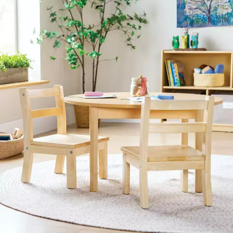 Guidecraft EdQ Ensemble de 2 chaises en bois dur pour enfants - Naturel : chaise en bois pour les tout-petits de 1 à 2 ans | Mobilier pour enfants pour salle de jeux, école maternelle, sièges de garderie