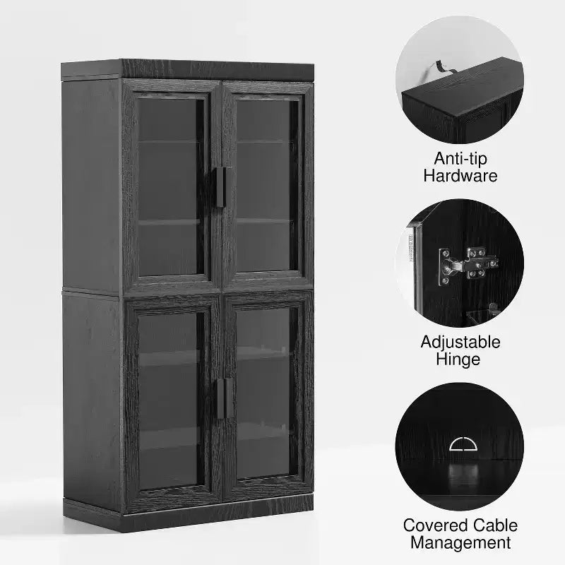 Bibliothèque de rangement PexFix effet grain de bois pour salon, bureau, chambre