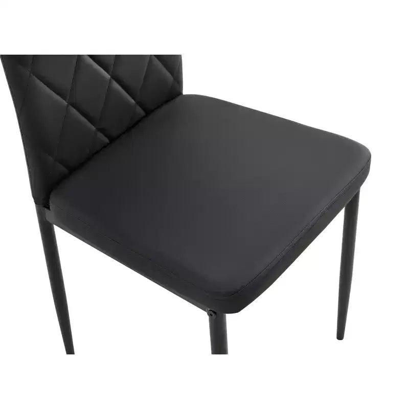 Lot de 4 Chaises de Salle à Manger MAYEERTY en PU - Chaises Rembourrées en Forme de Diamant avec Surface en Cuir Souple