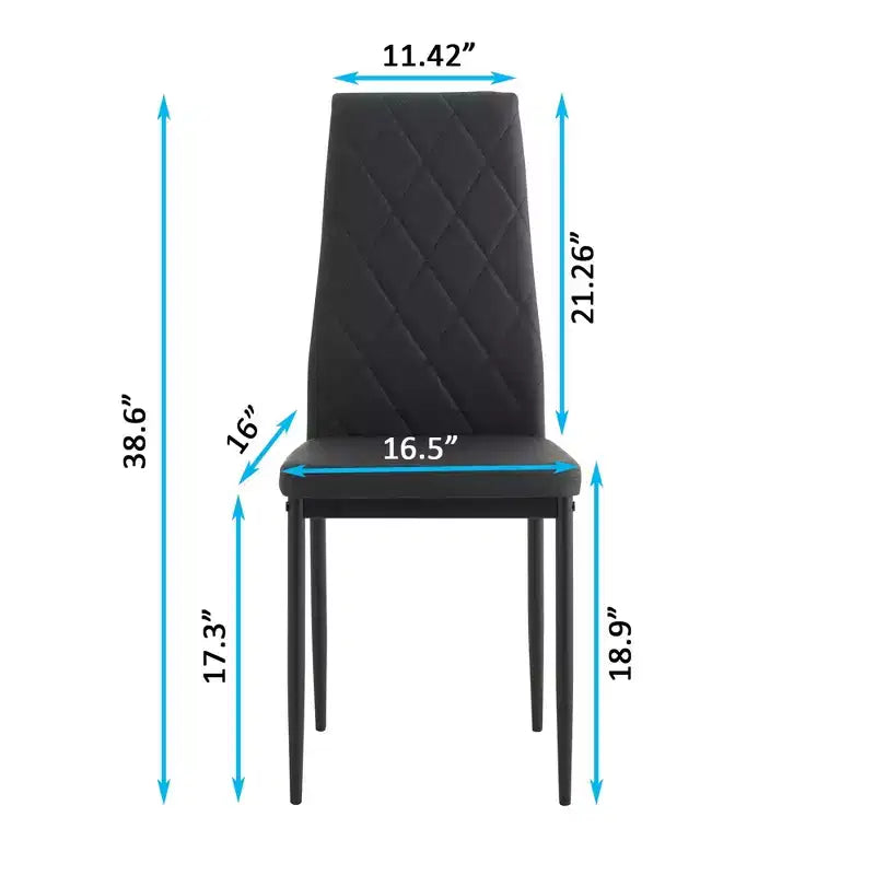 Lot de 4 Chaises de Salle à Manger MAYEERTY en PU - Chaises Rembourrées en Forme de Diamant avec Surface en Cuir Souple