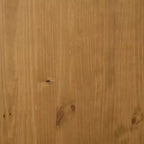 vidaXL Table de Bar Rectangulaire FLAM 92x45x110 cm, Table Haute de Bar en Bois de Pin Massif Marron avec Rangement, Plateau Robuste, Finition Chêne