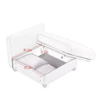 Élégant canapé en chenille blanche avec rangement sous l'assise et ottomane, en forme de U, 3 places, avec dossier et accoudoirs cylindriques