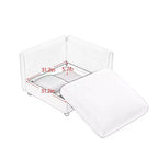 Élégant canapé en chenille blanche avec rangement sous l'assise et ottomane, en forme de U, 3 places, avec dossier et accoudoirs cylindriques