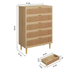 Commode 5 tiroirs pour chambre à coucher, commode haute avec tiroirs profonds, grande commode pour placard avec plateau large