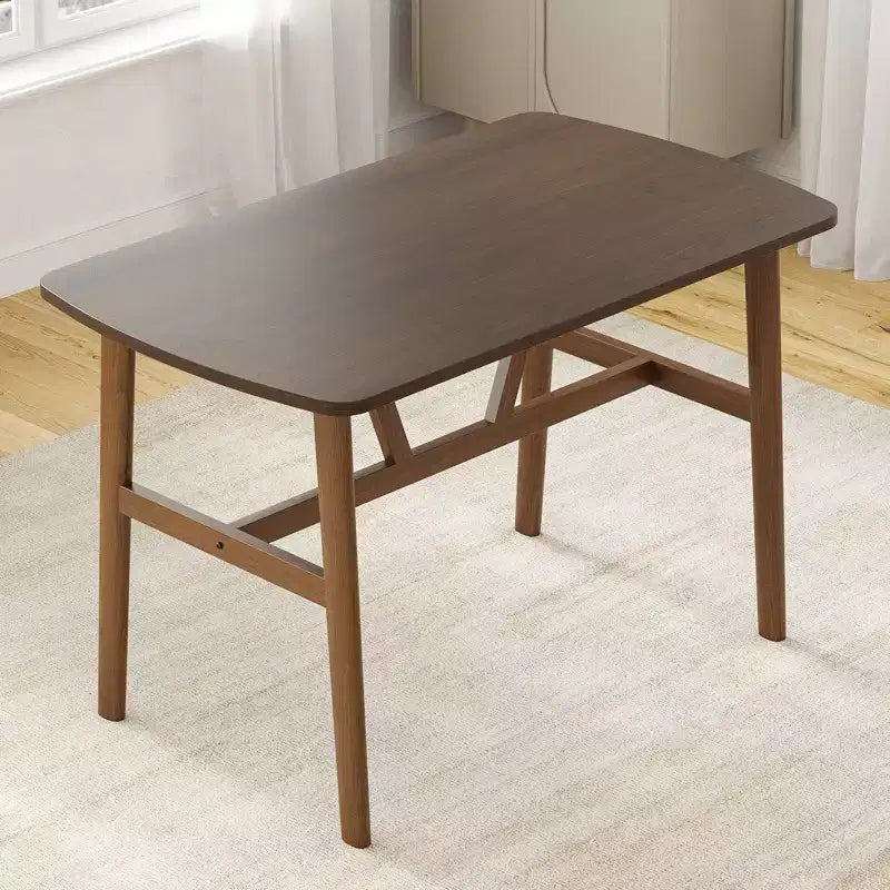 PexFix 47 Table à manger pour 4-6 personnes Table de cuisine en bois Table de dîner moderne avec cadre en métal robuste pour salle à manger Cuisine Noyer foncé