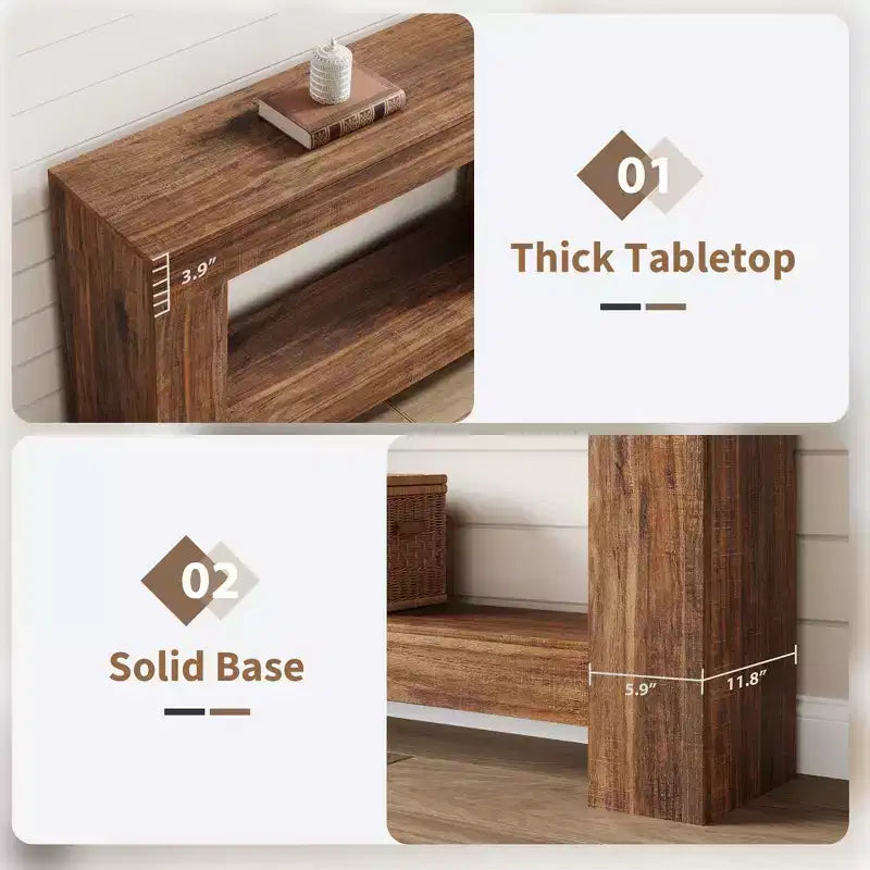 Table console pour entrée, table d'appoint pour salon, longue table console avec rangement