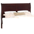 Okak 56 Lit traîneau complet en bois massif avec tête et pied de lit, design sûr à profil bas pour chambre d'enfant, cerisier