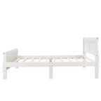 Lit plateforme en bois, cadre de lit simple, sommier avec tête et pied de lit, et lattes en bois