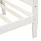 Lit plateforme en bois, cadre de lit simple, sommier avec tête et pied de lit, et lattes en bois