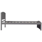 Lit plateforme en bois avec tête et pied de lit, support à lattes en bois, format jumeau, expresso