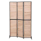 MAYEERTY Paravent à 3 panneaux 1,80 m, en bois, écran d'intimité pliant, marron, séparateur de pièce autoportant
