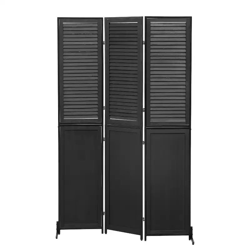 MAYEERTY Paravent à 3 panneaux 1,80 m, en bois, écran d'intimité pliant, marron, séparateur de pièce autoportant