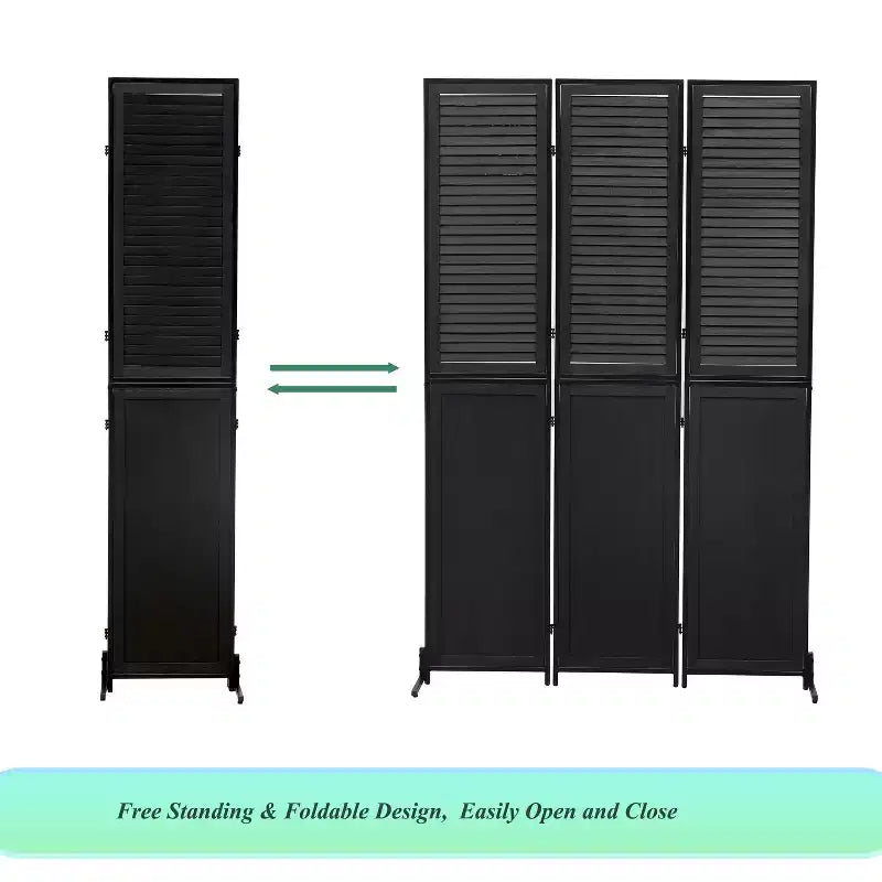 MAYEERTY Paravent à 3 panneaux 1,80 m, en bois, écran d'intimité pliant, marron, séparateur de pièce autoportant