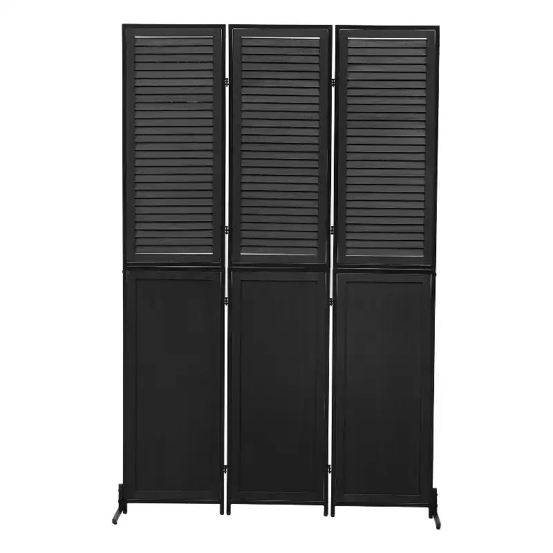 MAYEERTY Paravent à 3 panneaux 1,80 m, en bois, écran d'intimité pliant, marron, séparateur de pièce autoportant