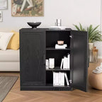 Armoire de rangement Adam noire aspect bois (36x31x16)