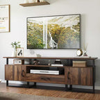 GustoWave Meuble TV industriel 70 pouces, centre de divertissement avec rangement et tiroirs pour salon, marron rustique