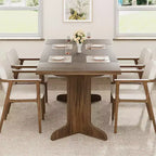 Table à manger 71" pour 6 à 8 personnes, table à dîner moderne avec pieds en bois uniques, table à manger rectangulaire