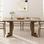 Table à manger 71" pour 6 à 8 personnes, table à dîner moderne avec pieds en bois uniques, table à manger rectangulaire