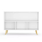MAYEERTY Étagère pour Livres Enfants avec Tiroirs Pliables en Tissu Meuble de Rangement Jouets Organisateur Blanc et Bleu