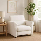 GustoWave Fauteuil d'appoint en tissu mi-siècle, fauteuil de lecture en velours capitonné pour salon