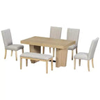 Ensemble de salle à manger extensible Whisen avec banc et 4 chaises